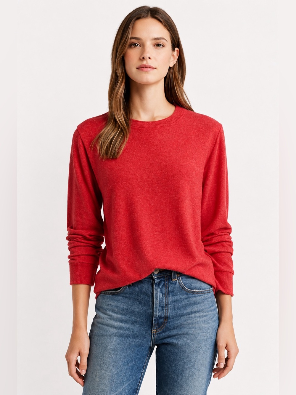 Griffen 100% Cashmere Crewneck Sweater Red Women Size 1X